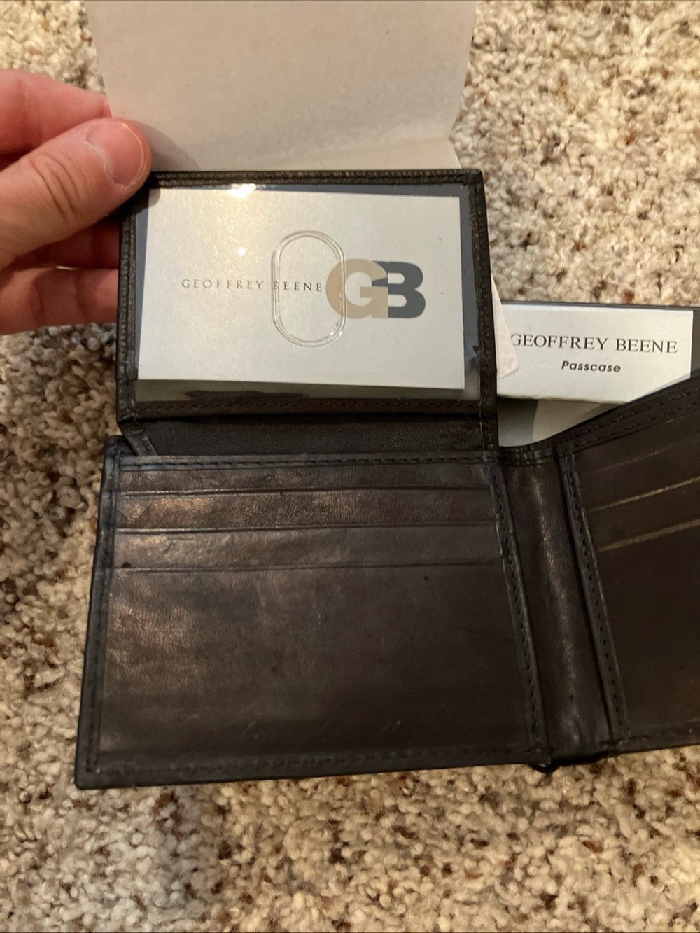 Geoffrey Beene Passcase Men’s Black Leather Wallet Bifold New in Box - Picture 5 of 8